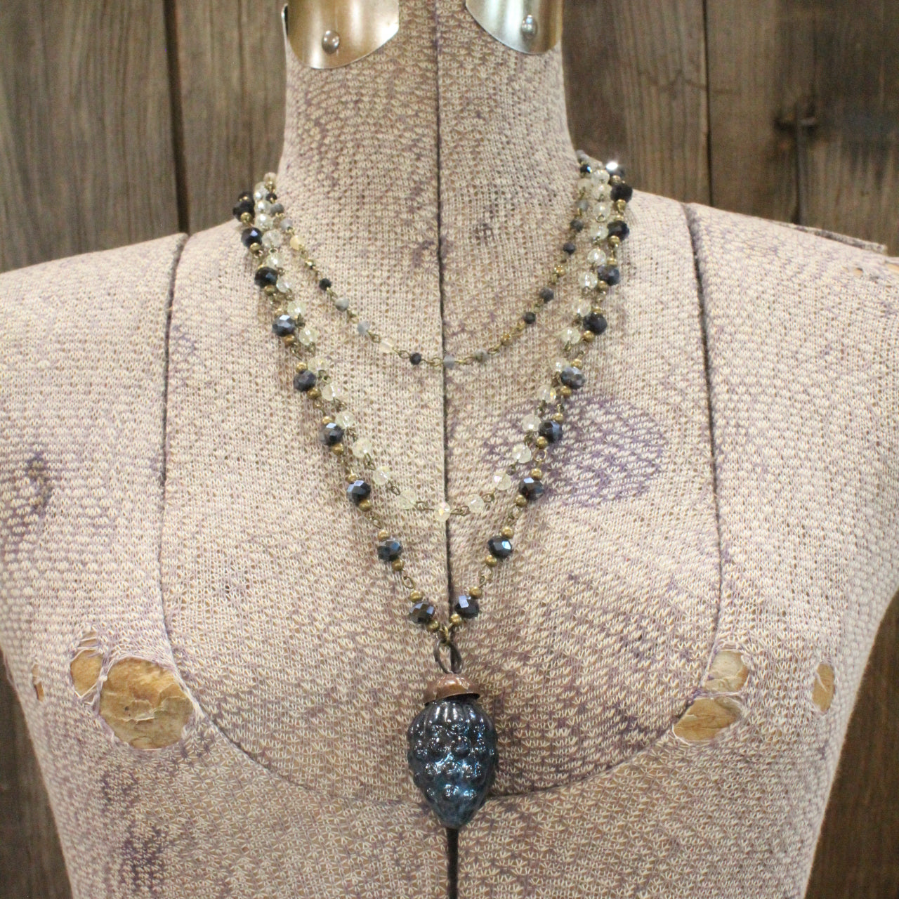 Pass The Pinecone Navy Layered Necklace