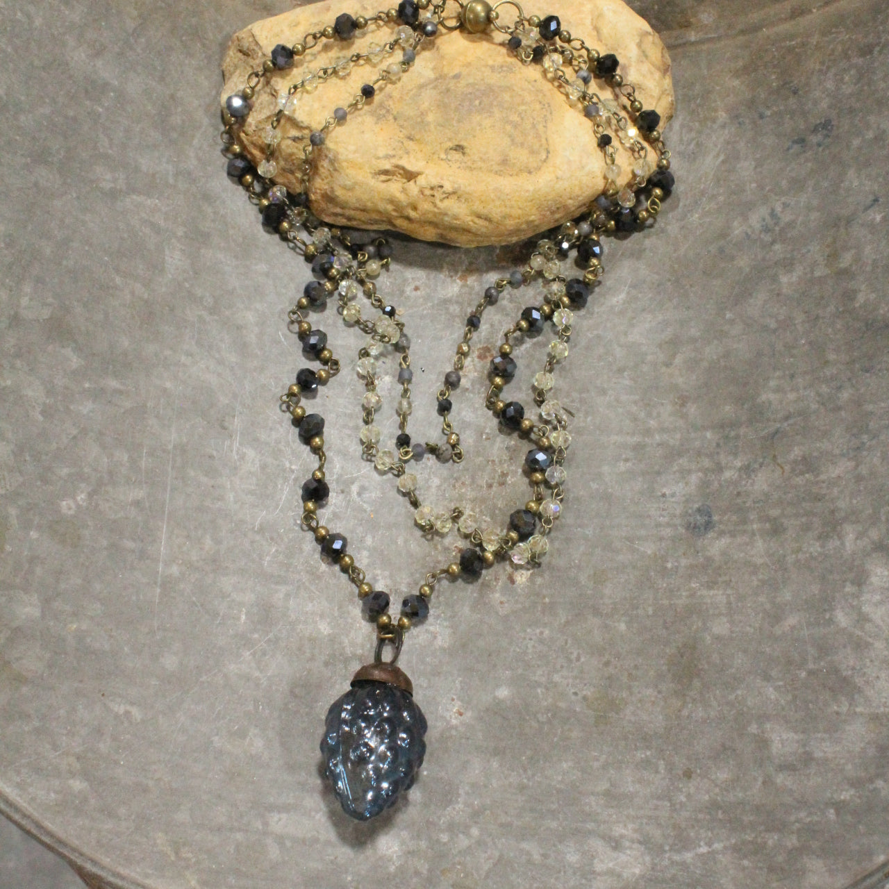 Pass The Pinecone Navy Layered Necklace