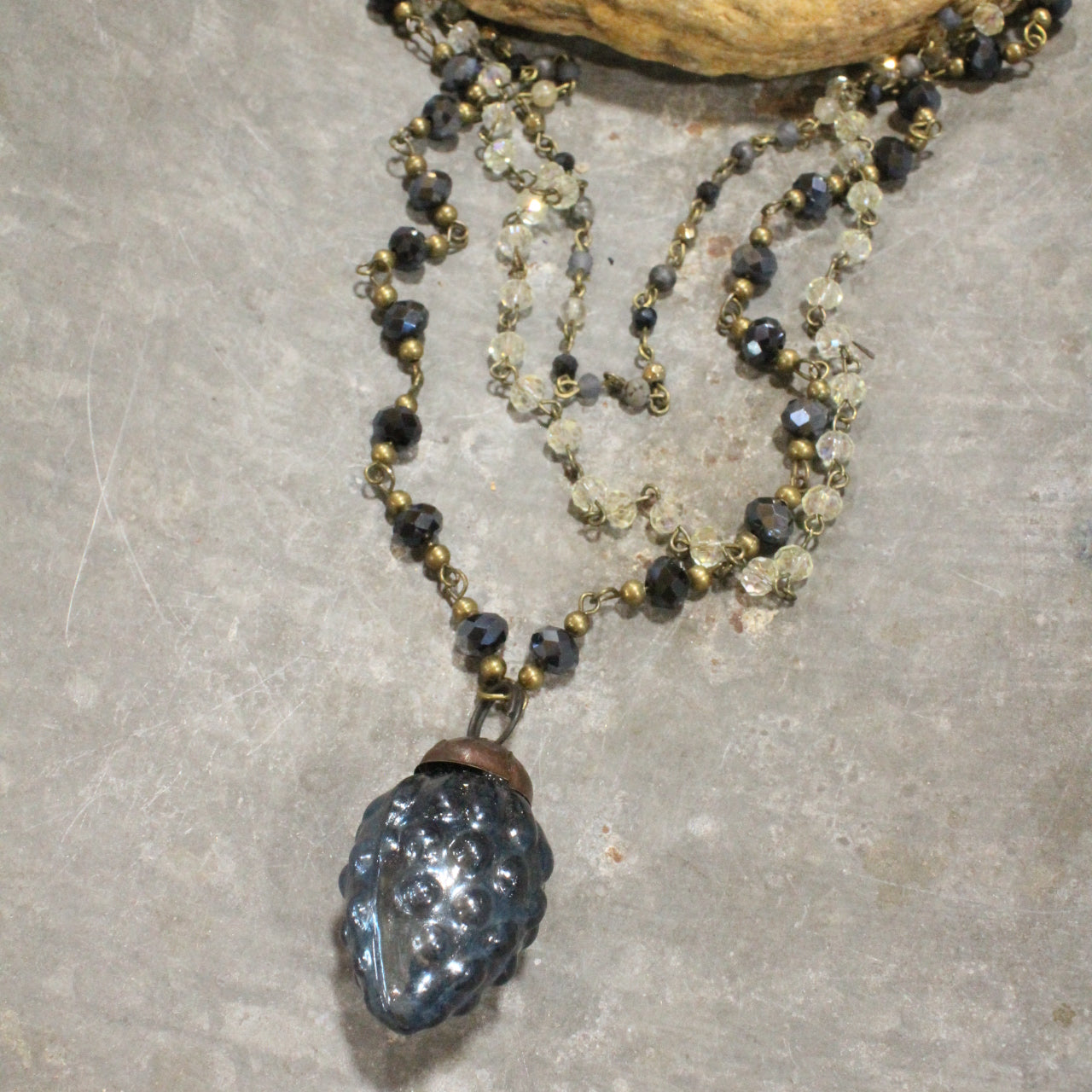 Pass The Pinecone Navy Layered Necklace