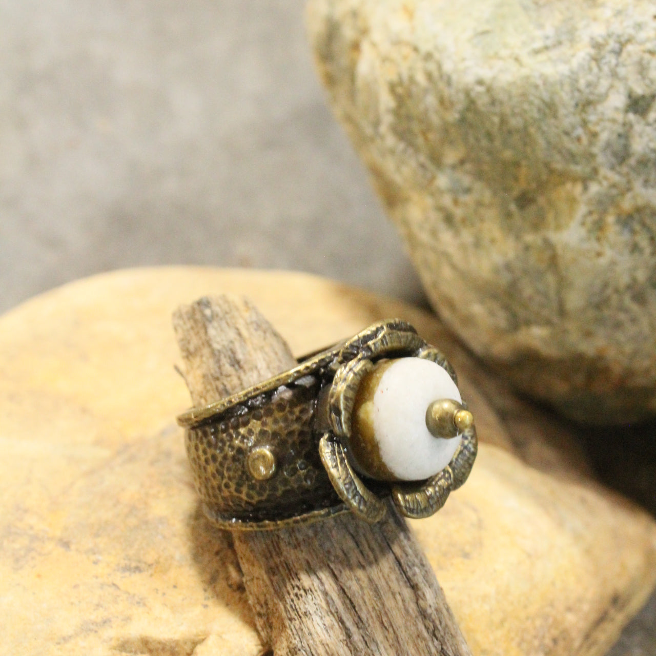Bohemian Blooms Stone Open Size Ring