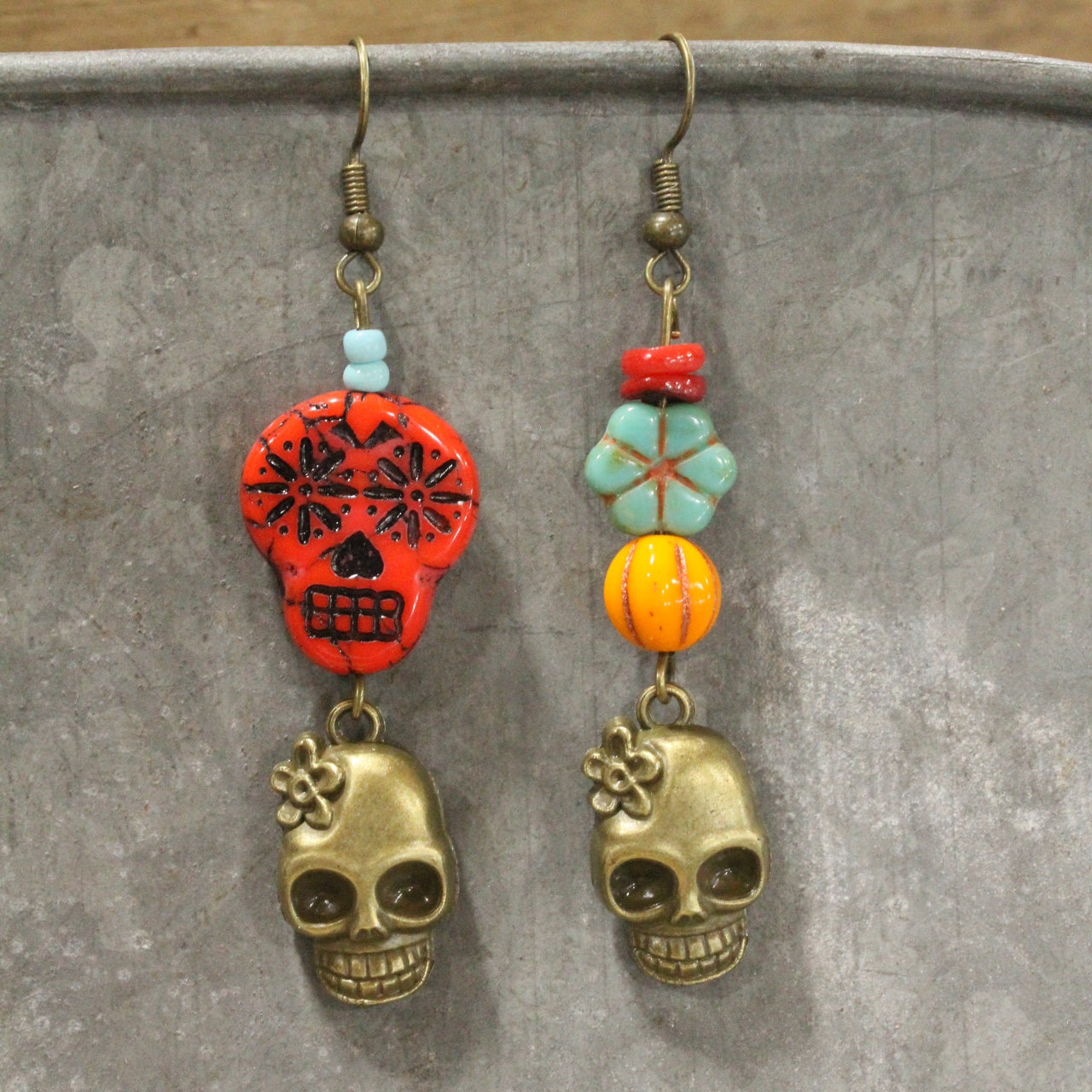Wacky & Fun Skull Dangle Drop Earrings