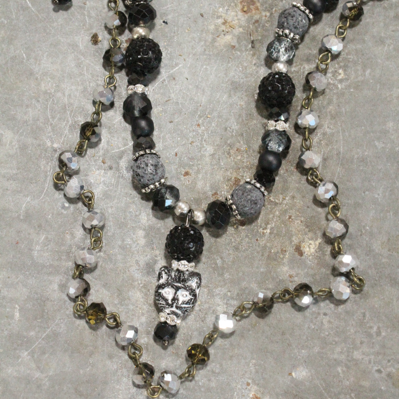 Sassy Black Cat Layered Necklace