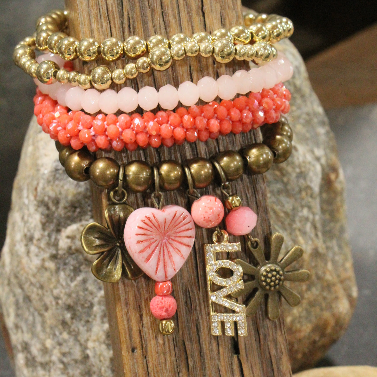 Flower Mom Charm'd Bracelet Set