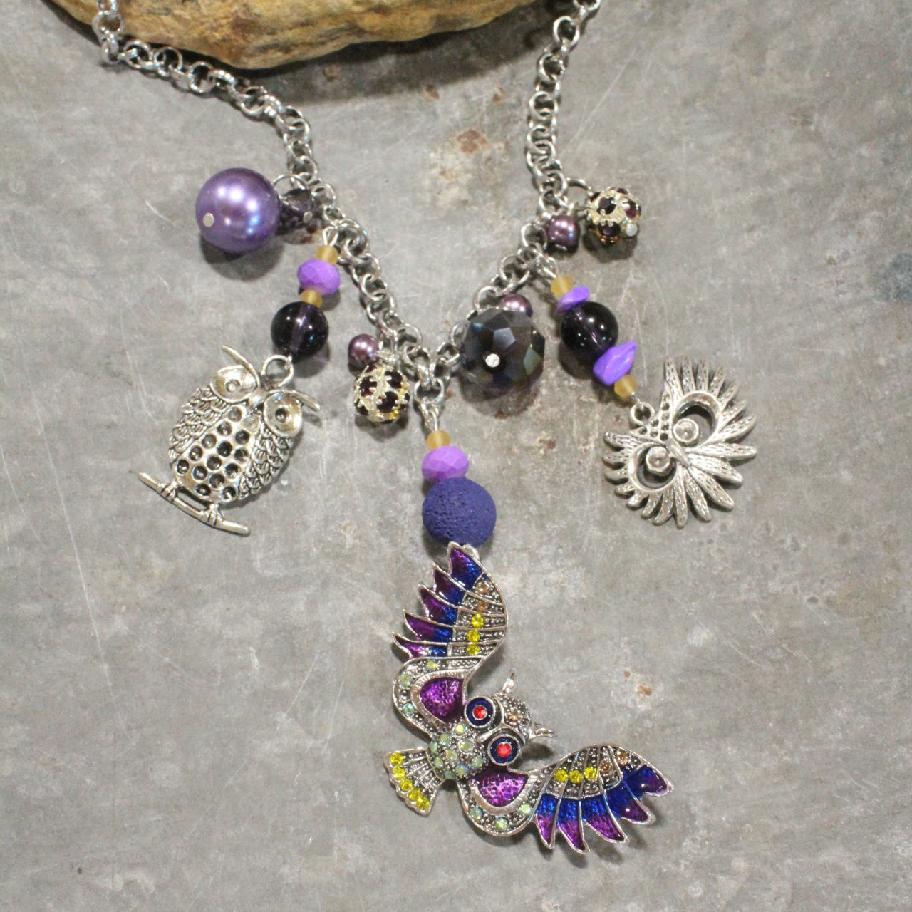 Night Glider Owl Charm'd Necklace