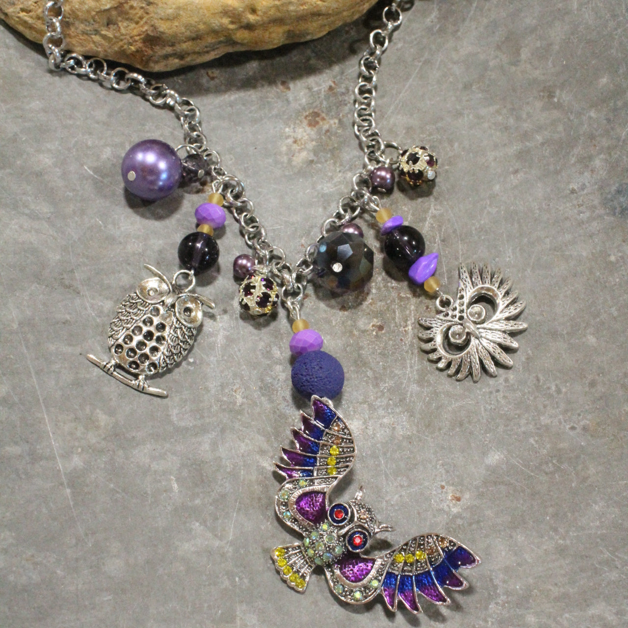 Night Glider Owl Charm'd Necklace
