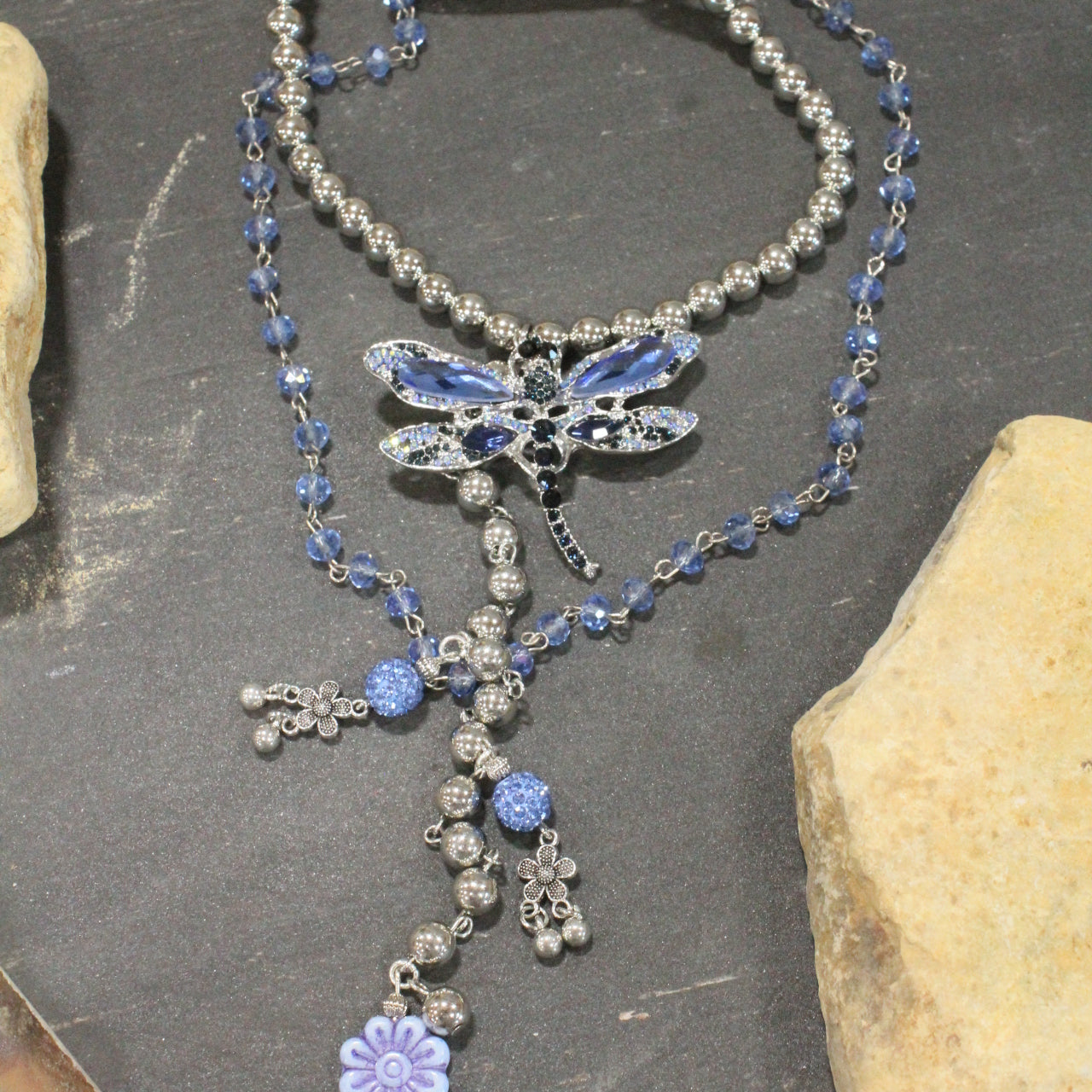 Dragonfly Lane Blue Layered Necklace