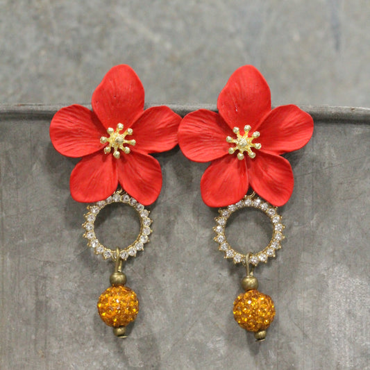 Rooster Crowing Dangle Earrings