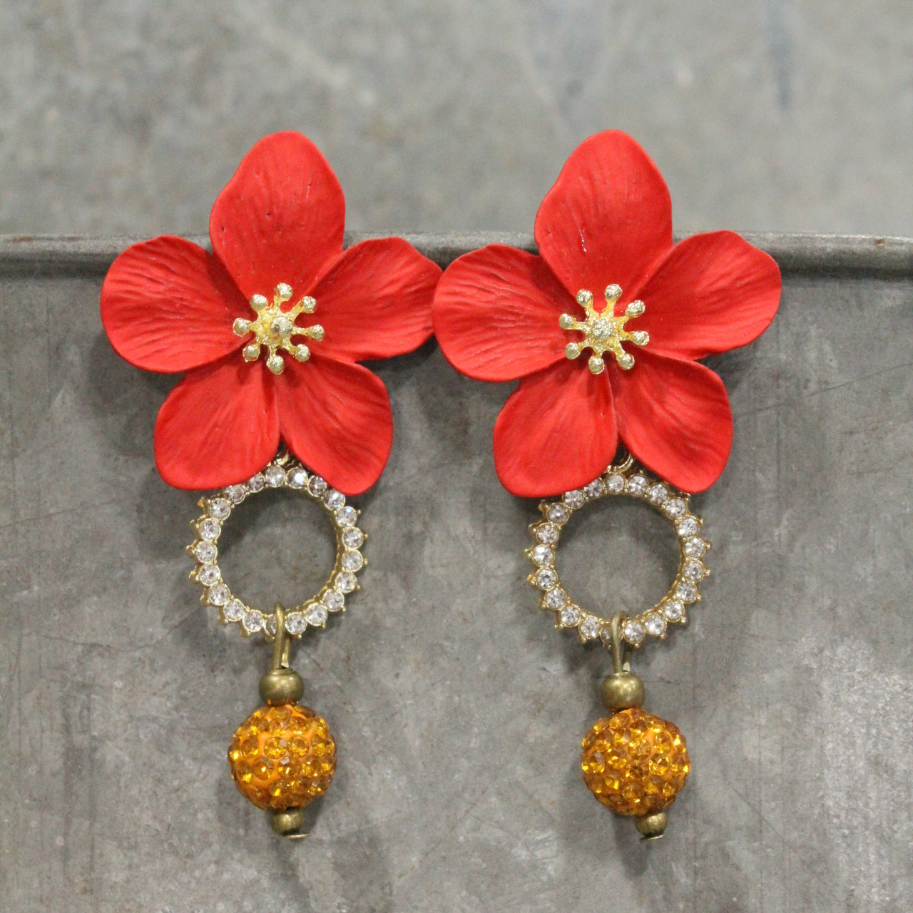 Rooster Crowing Dangle Earrings