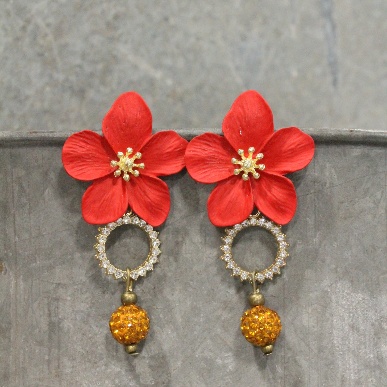 Rooster Crowing Dangle Earrings