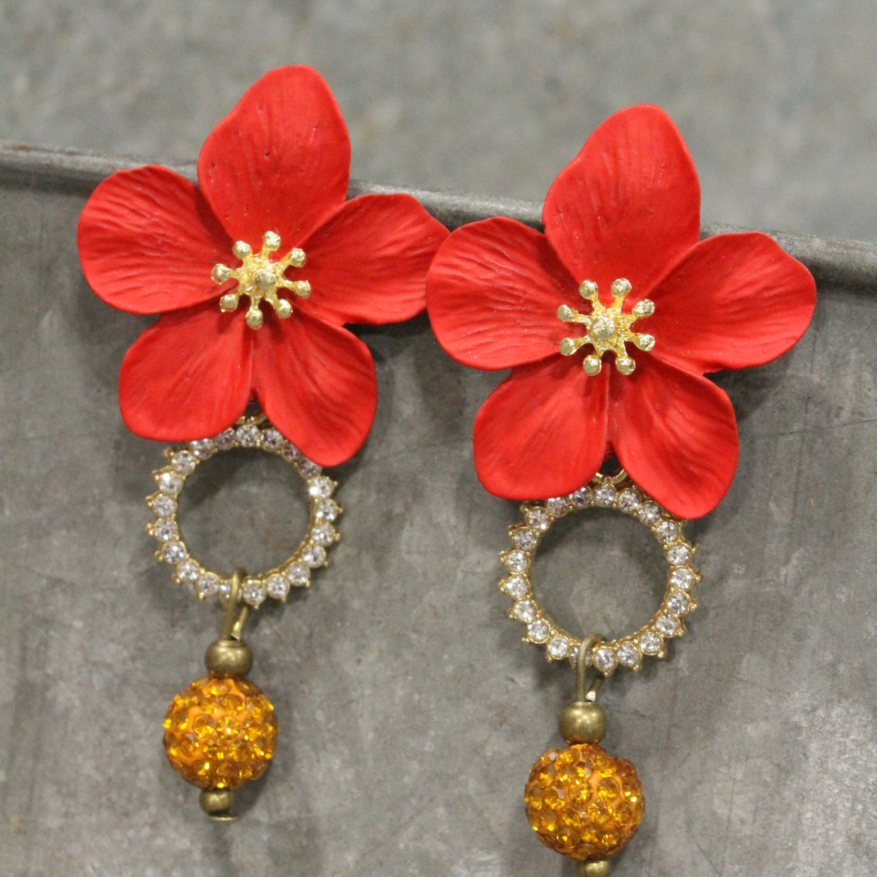 Rooster Crowing Dangle Earrings