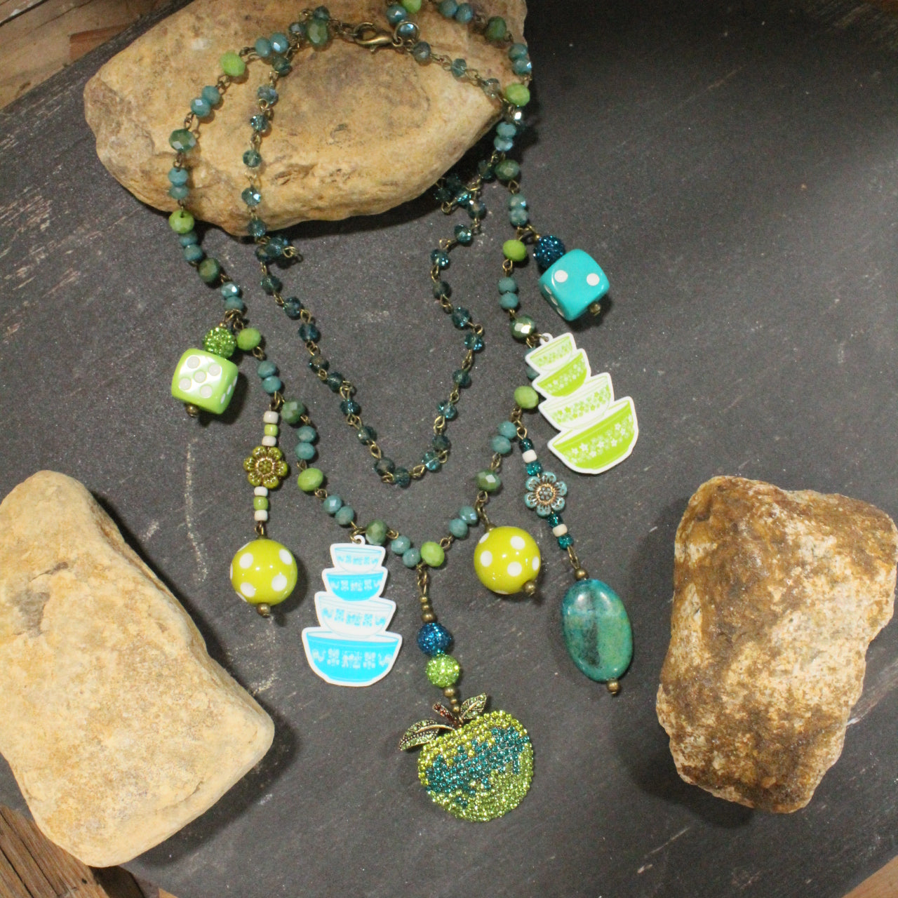 Grandma's Fresh Baked Granny Smith Apple Pie Charm’d Necklace