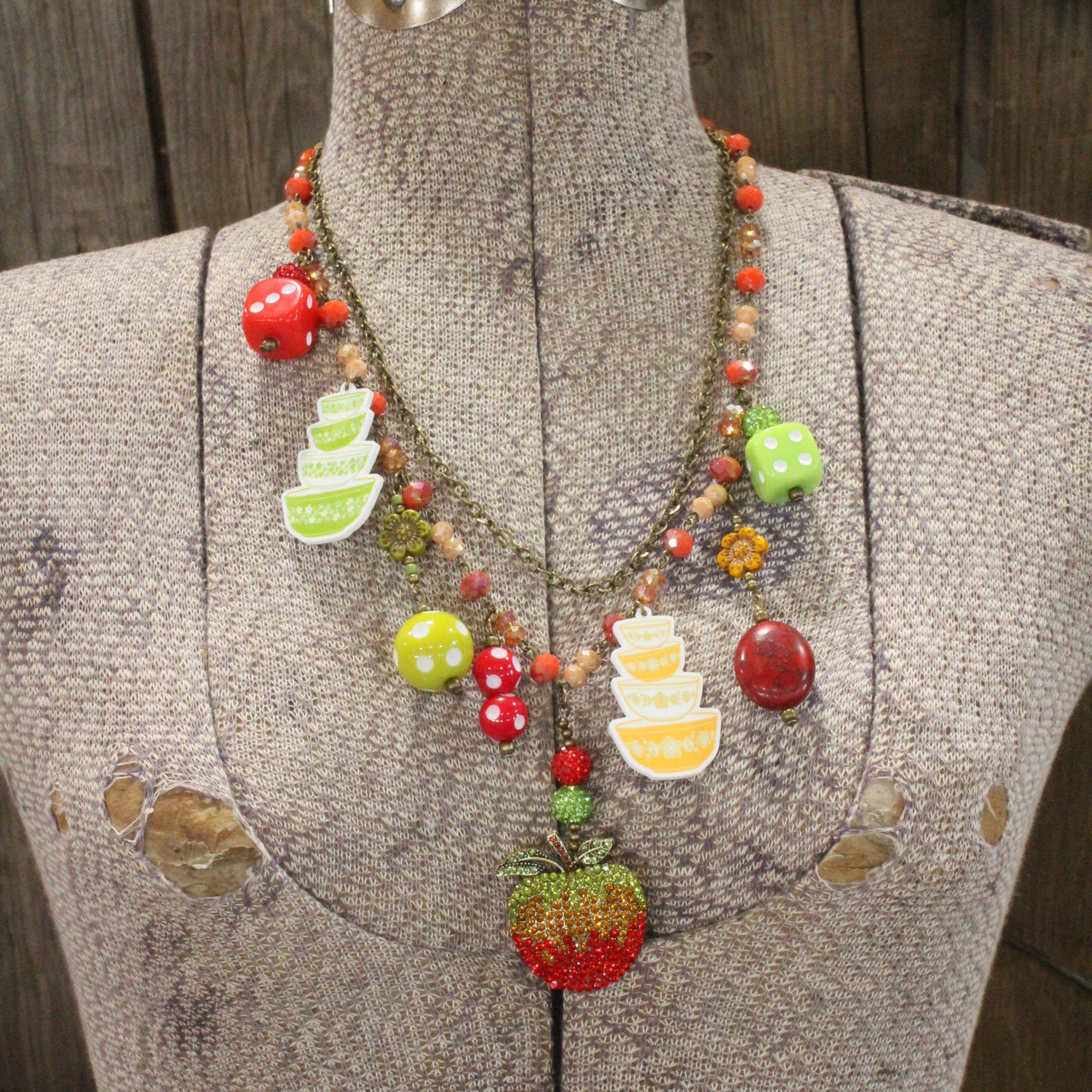 Grandma's Fresh Baked Red Delicious Apple Pie Charm’d Necklace