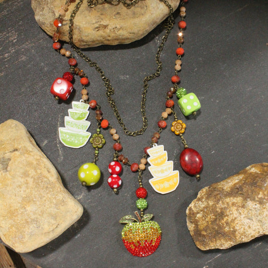 Grandma's Fresh Baked Red Delicious Apple Pie Charm’d Necklace
