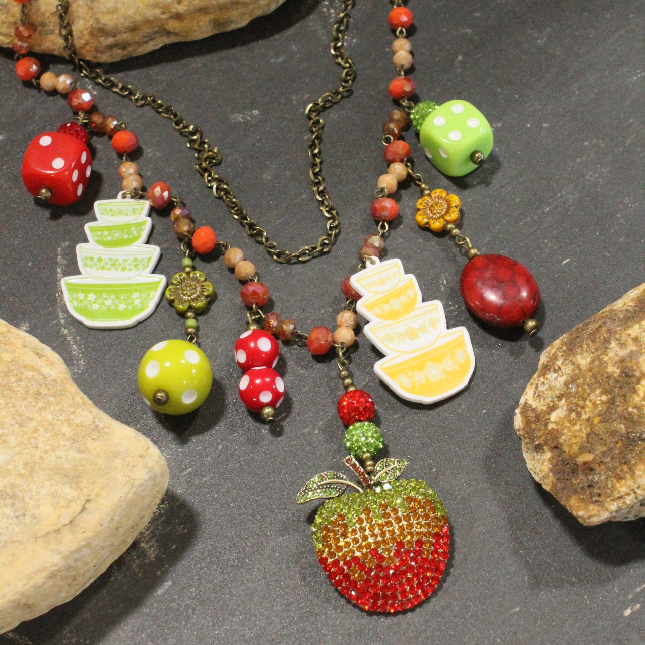 Grandma's Fresh Baked Red Delicious Apple Pie Charm’d Necklace