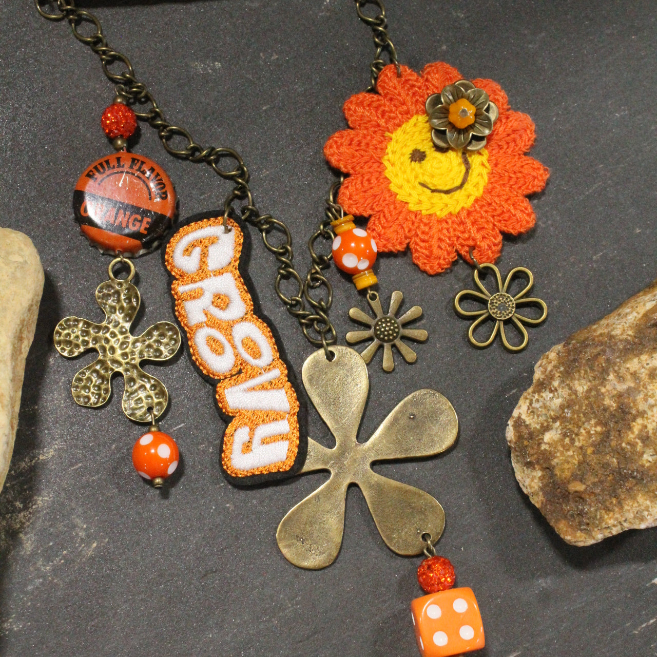 Groovy Dude Orange Charm’d Necklace