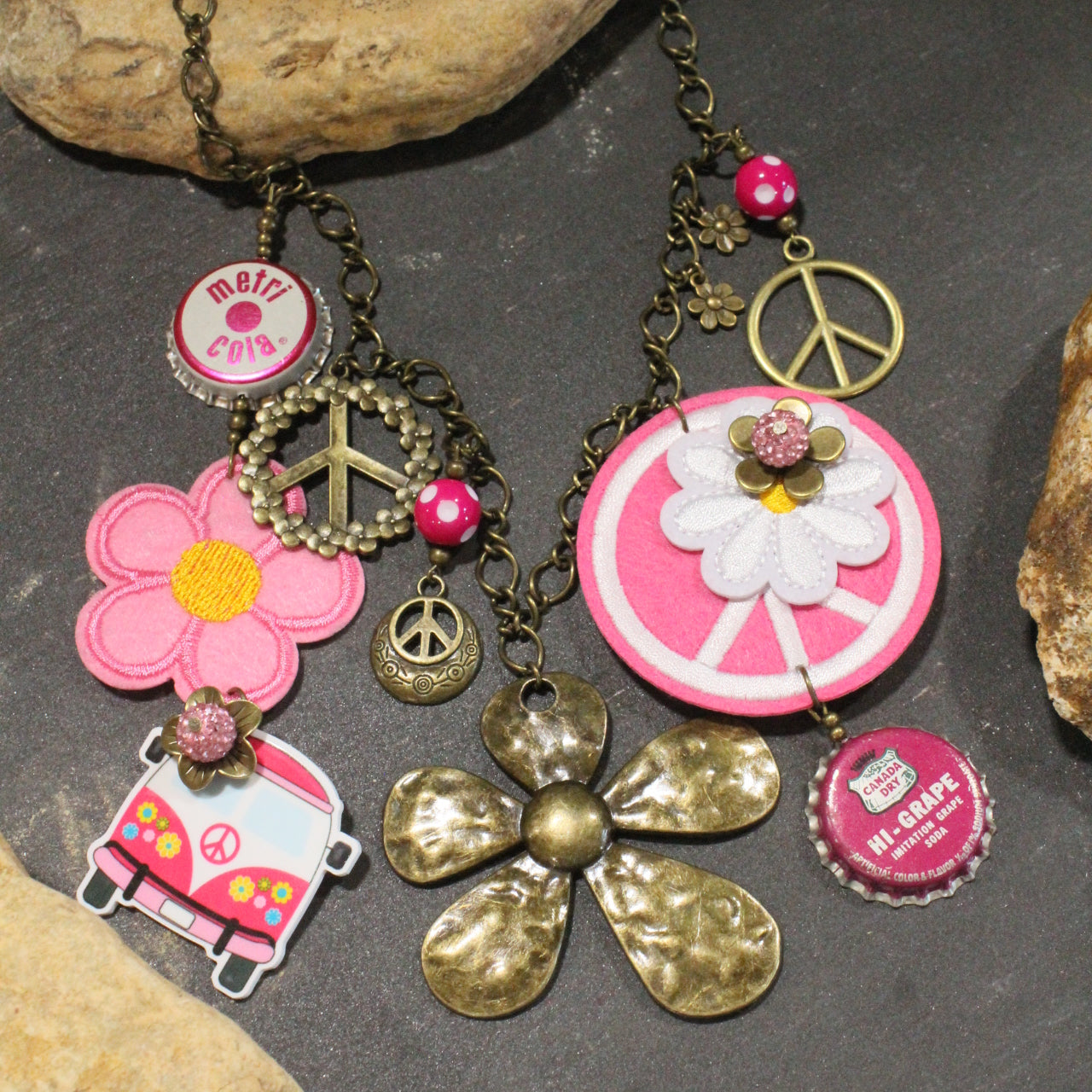 Groovy Dude Pink Charm’d Necklace