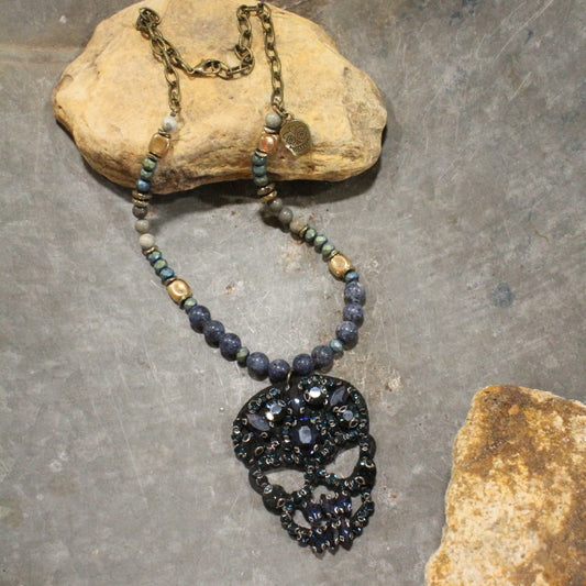Funny Bones Blue Layered Necklace
