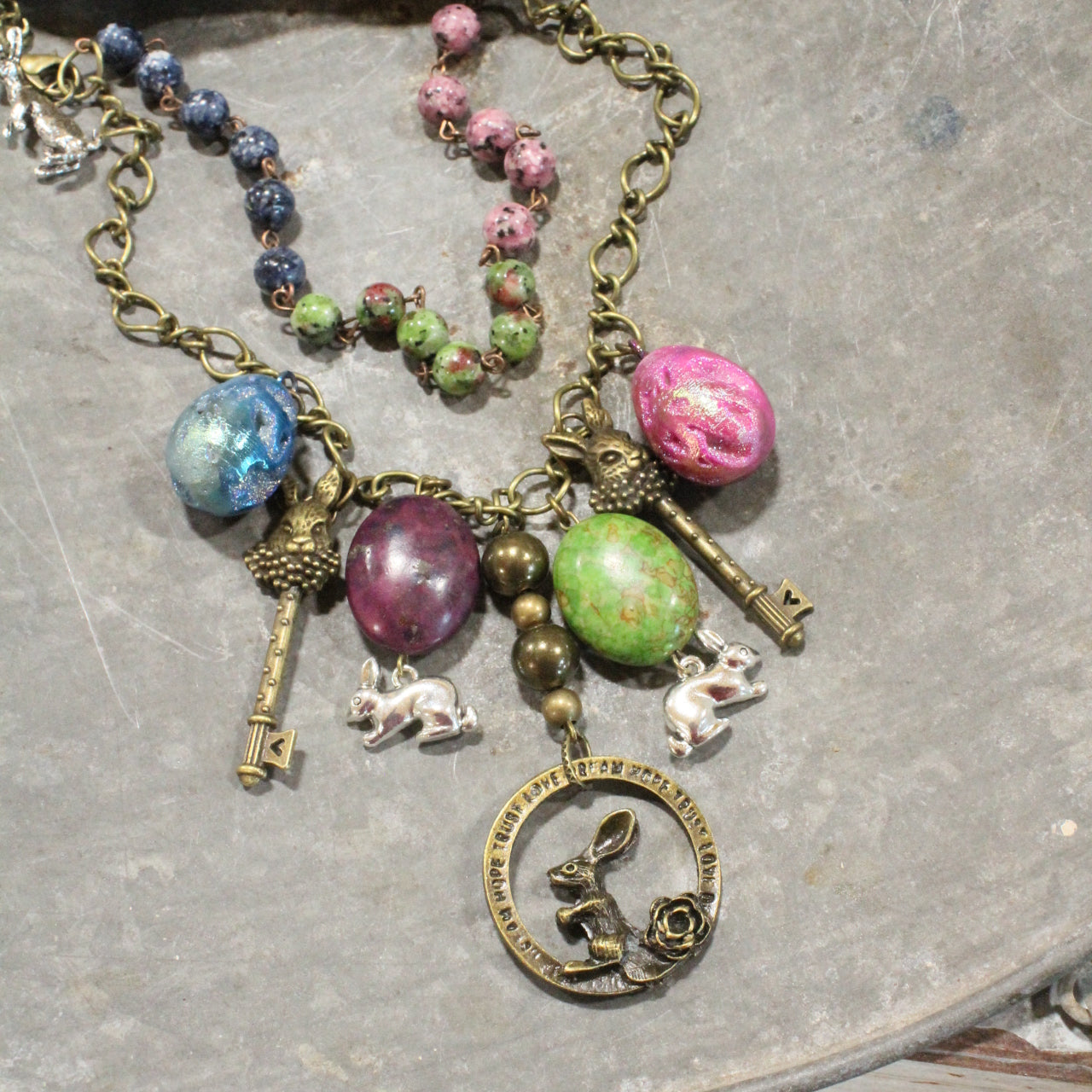 Bundle Of Bunnies Charming Necklace