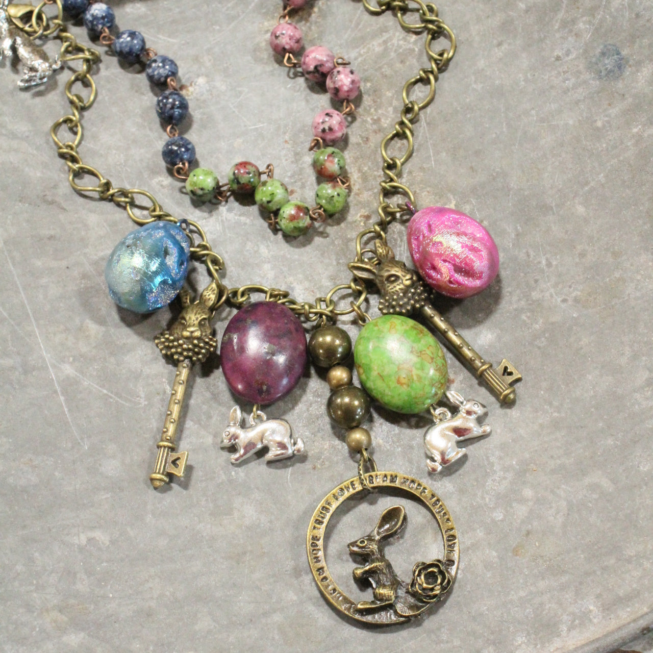 Bundle Of Bunnies Charming Necklace