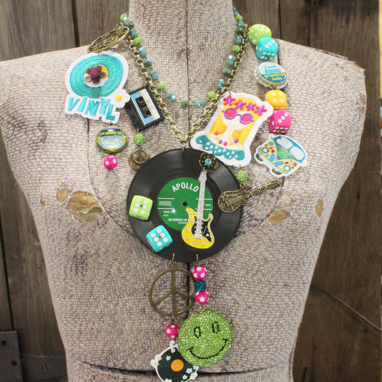 Just A Little Bit Hippy Green Charm’d Necklace