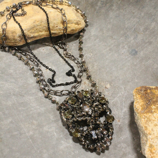 Funny Bones Black Layered Necklace