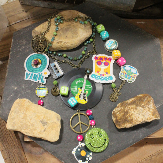 Just A Little Bit Hippy Green Charm’d Necklace