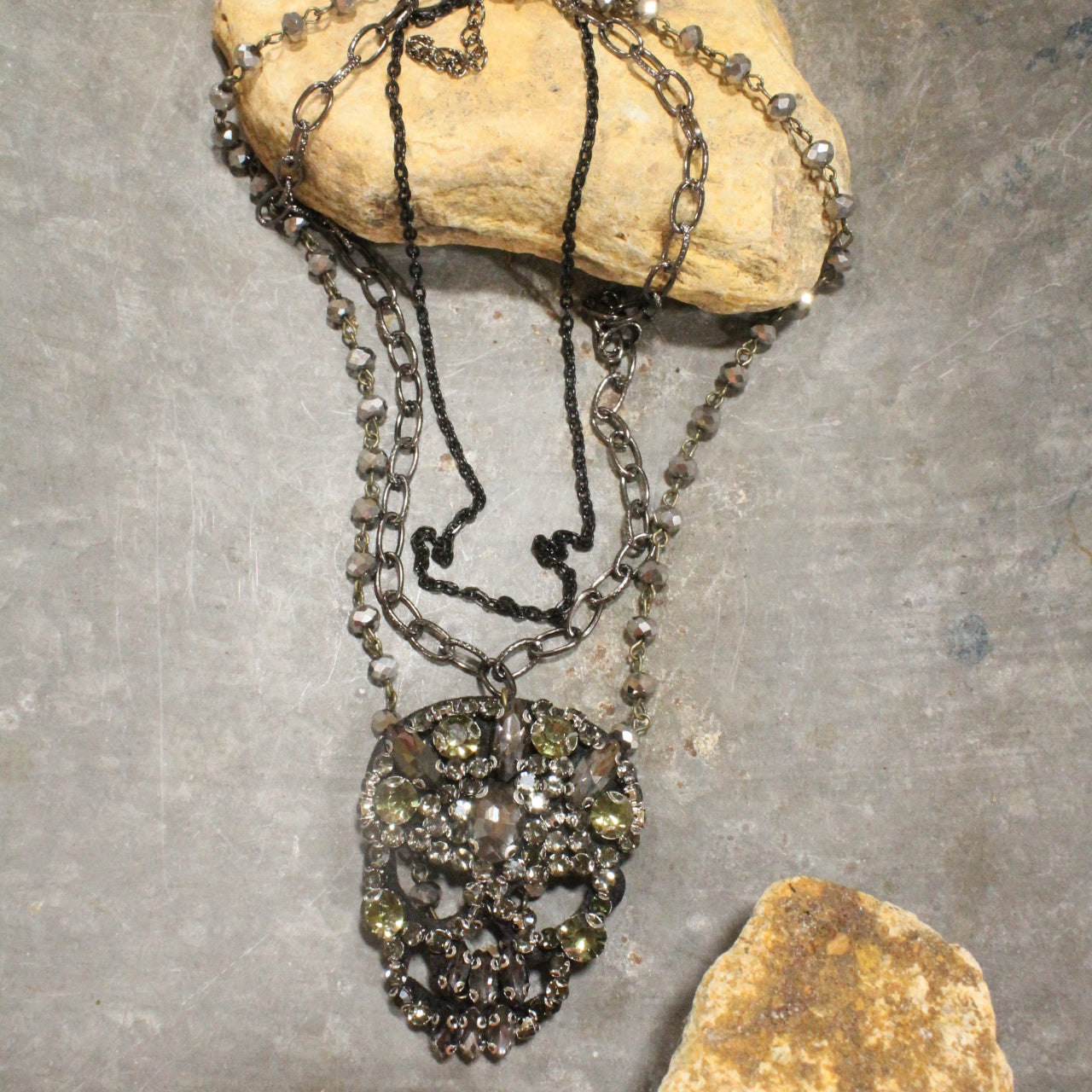 Funny Bones Black Layered Necklace