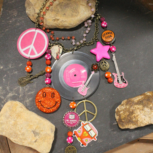 Just A Little Bit Hippy Pink Charm’d Necklace