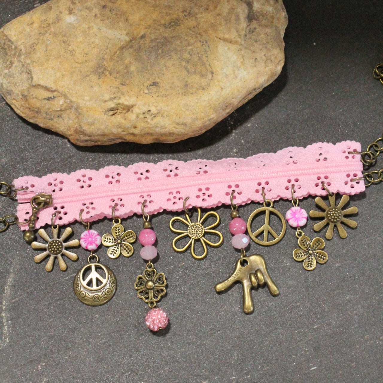 All Choked Up Pink Daisy Child Necklace