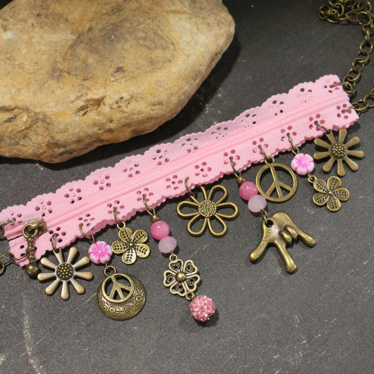 All Choked Up Pink Daisy Child Necklace