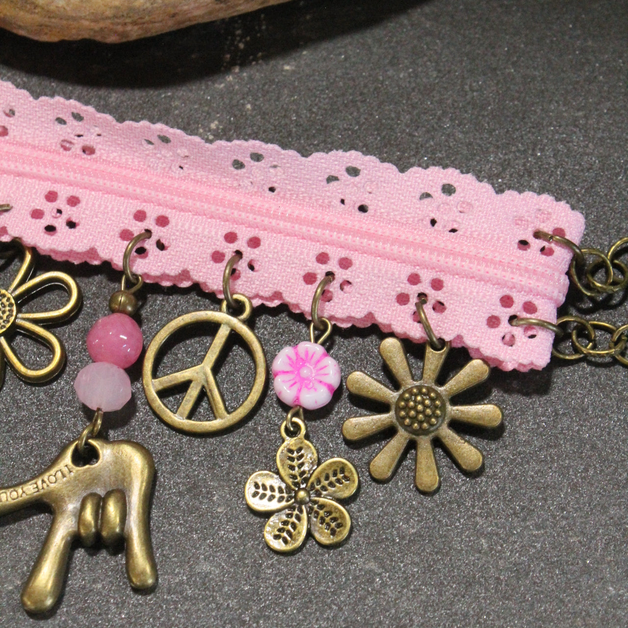 All Choked Up Pink Daisy Child Necklace