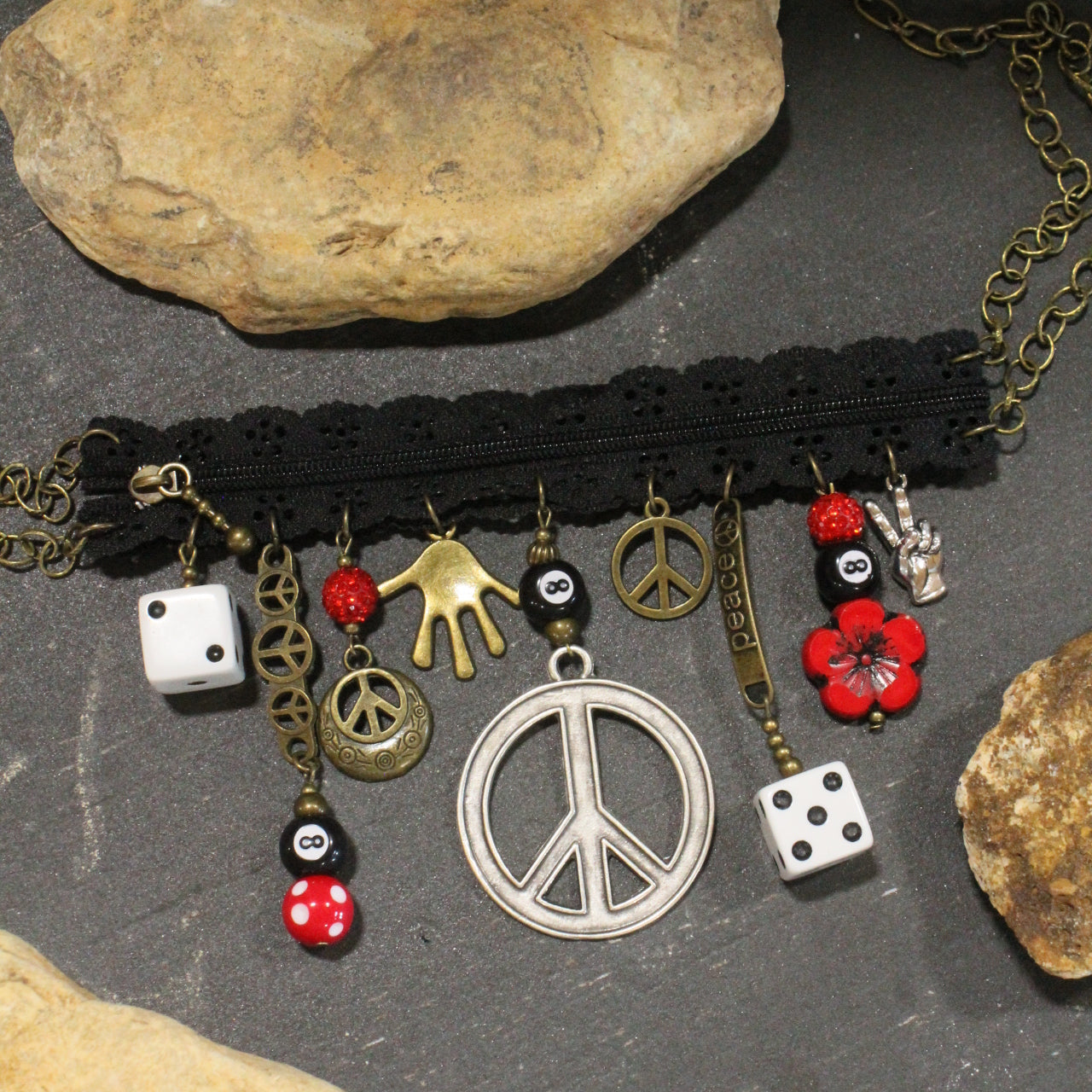 All Choked Up Black Billards Necklace