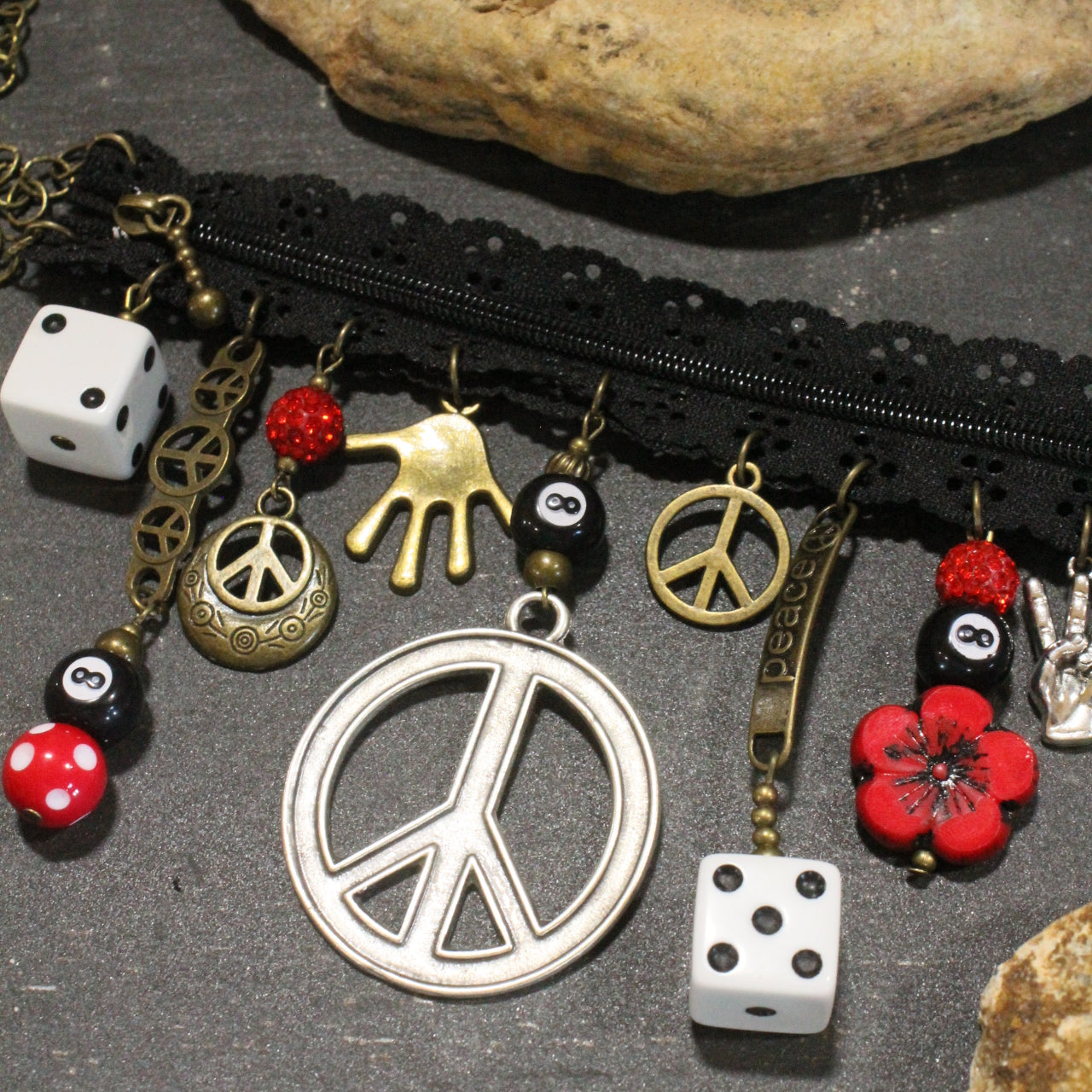 All Choked Up Black Billards Necklace