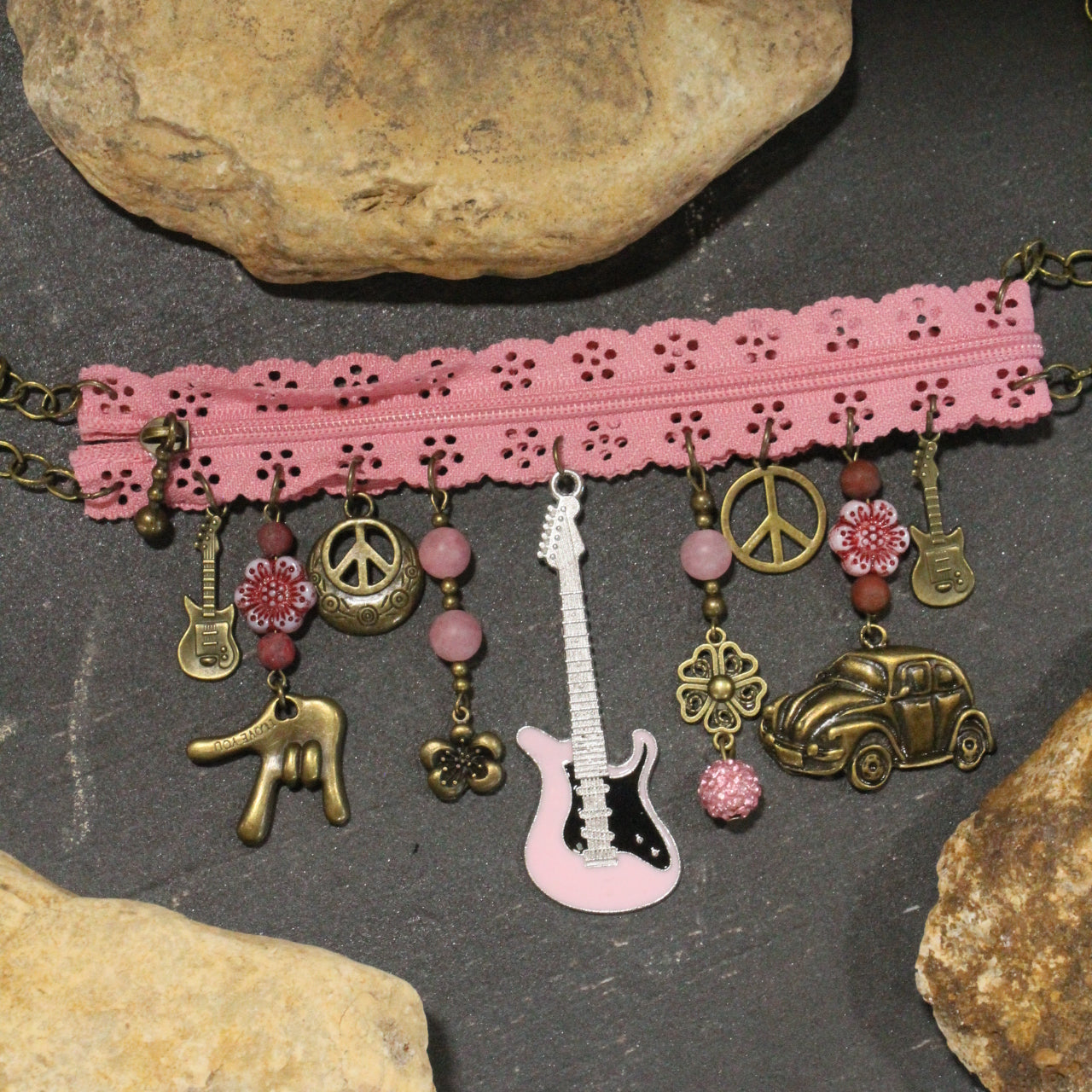All Choked Up Dusty Pink Groovy Girl Necklace