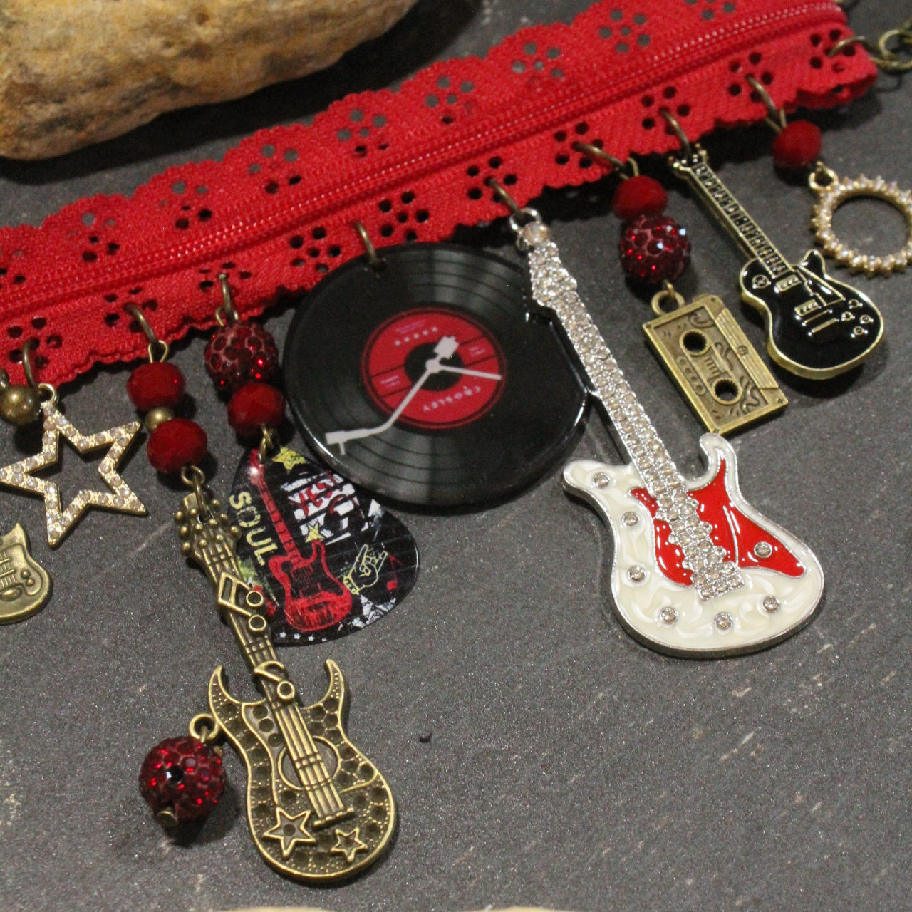 All Choked Up Red Disco Necklace