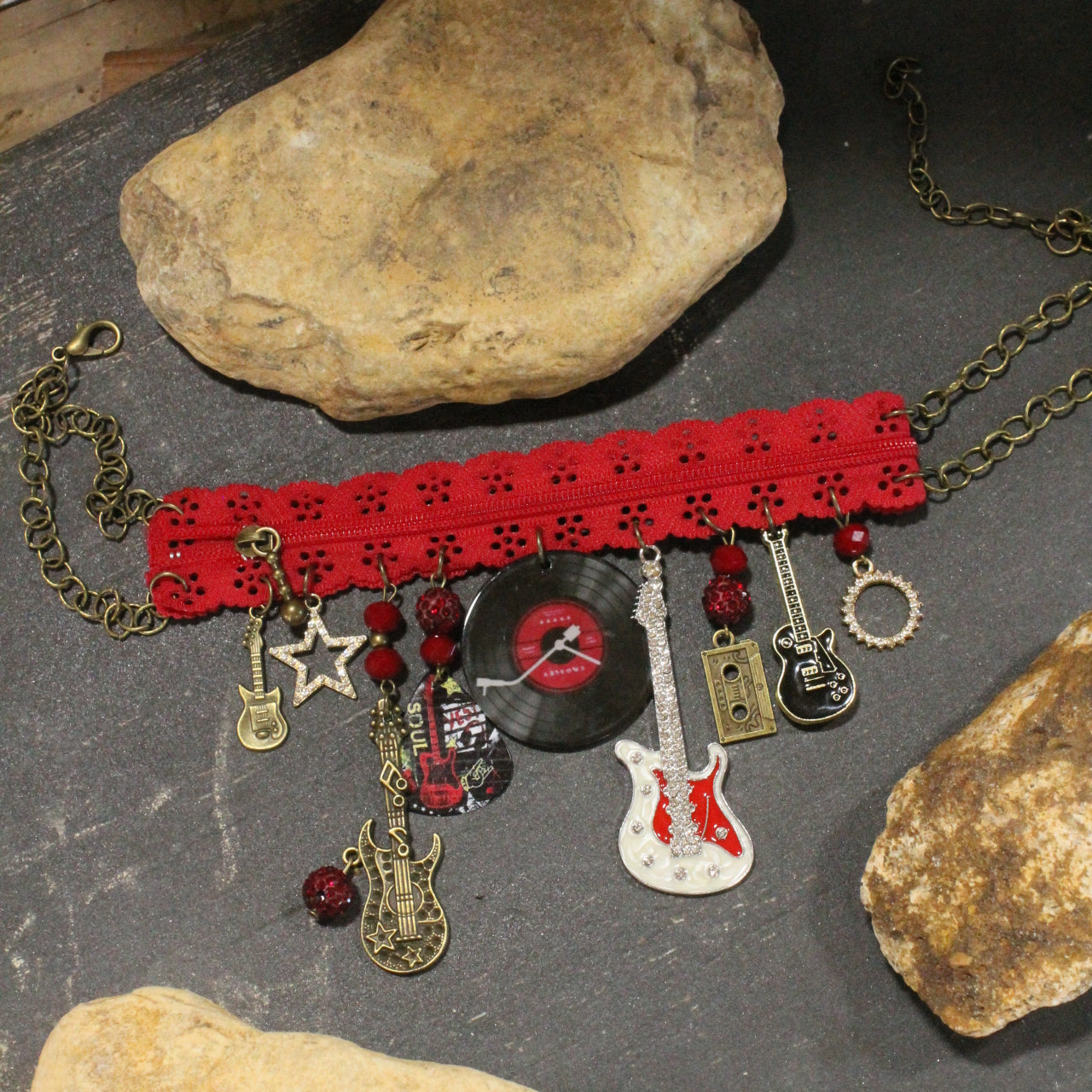 All Choked Up Red Disco Necklace