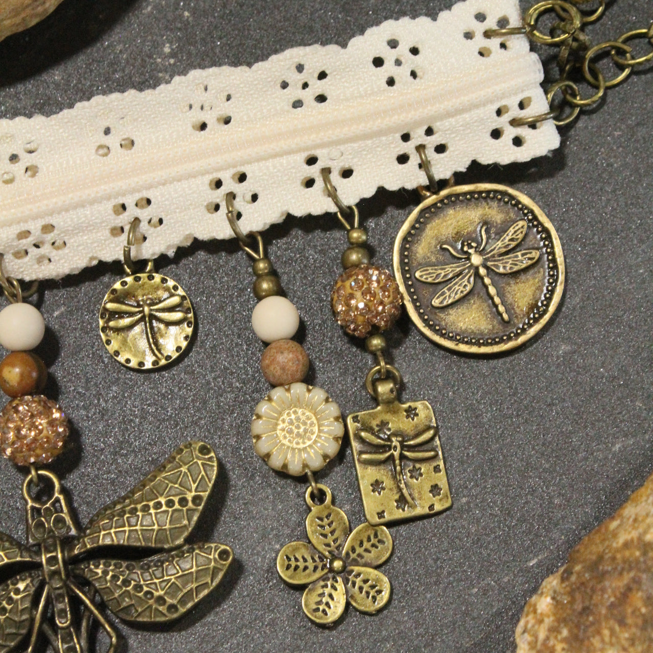 All Choked Up Ivory Dragonfly Necklace