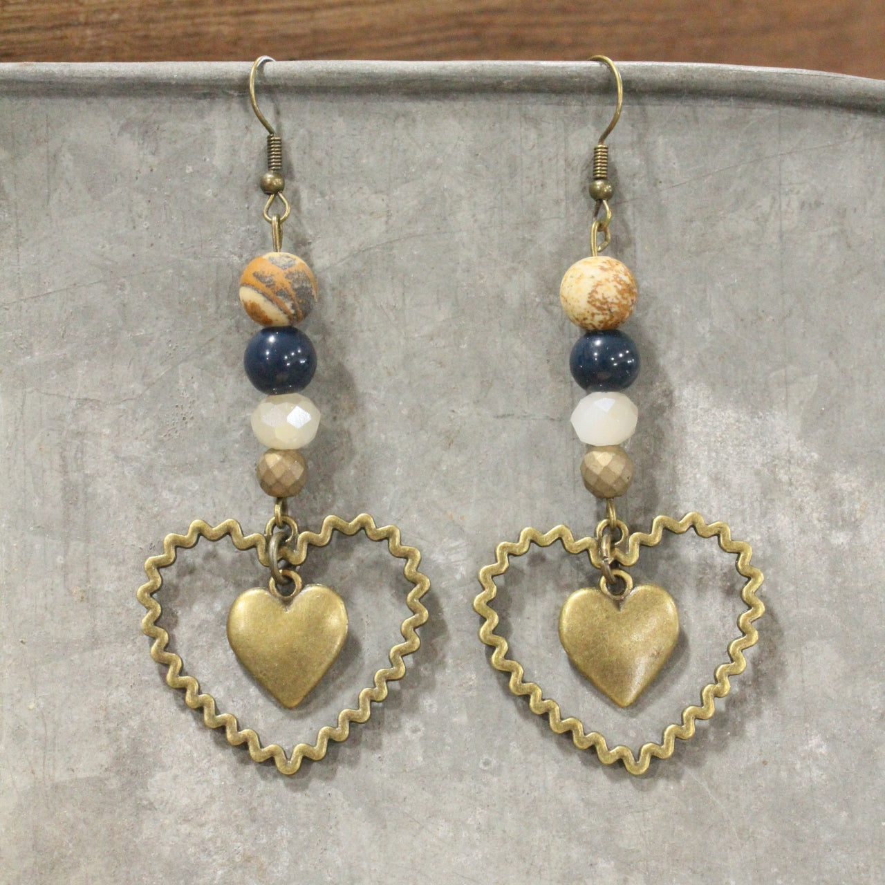 Dazzling Blue Heart Dangle Earrings