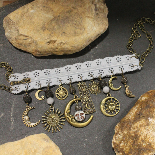 All Choked Up I See The Moon... The Moon Sees Me Gray Necklace