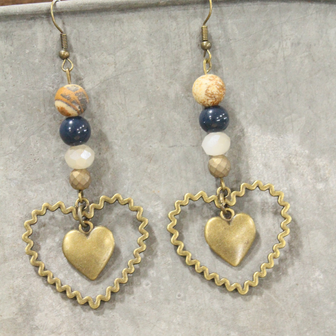 Dazzling Blue Heart Dangle Earrings