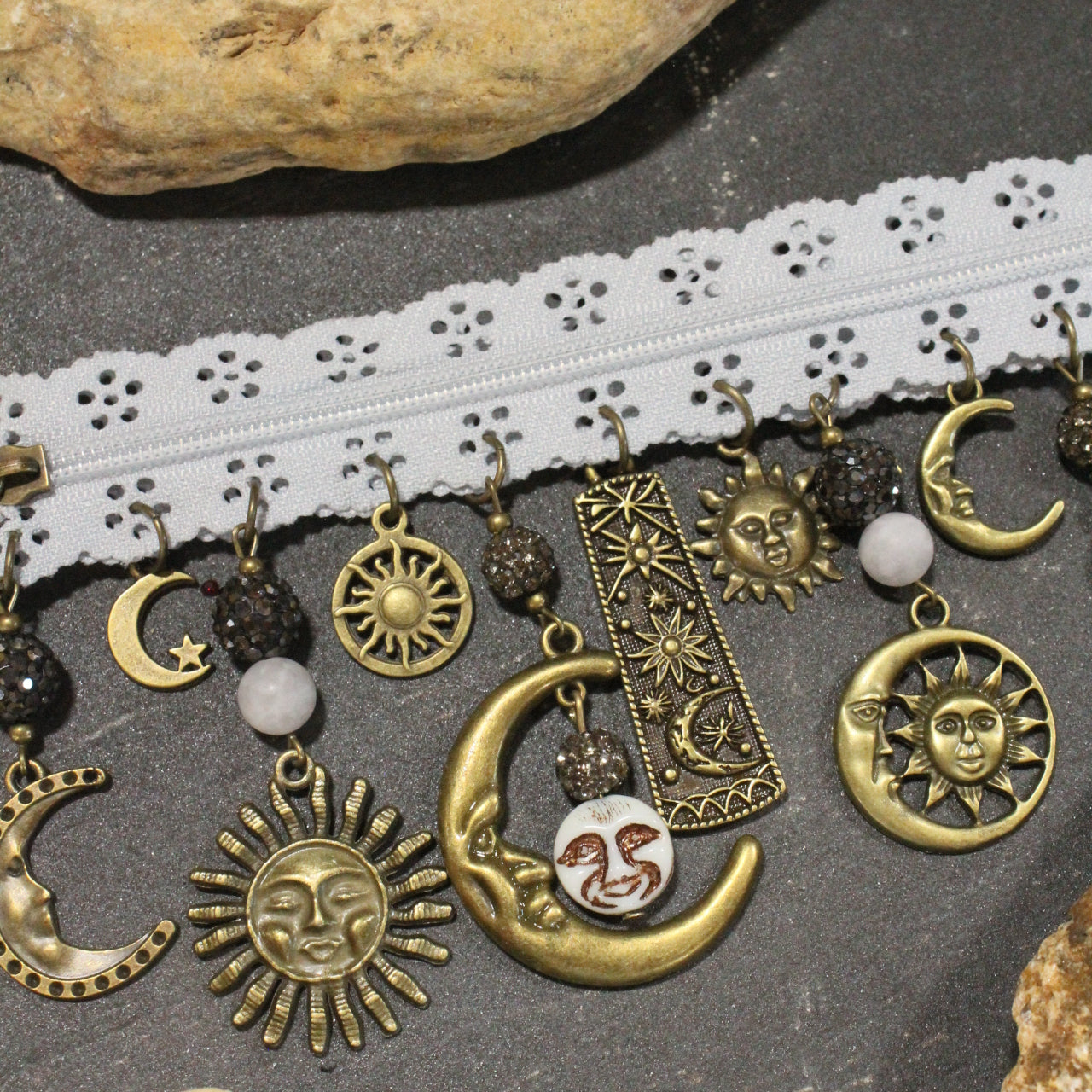 All Choked Up I See The Moon... The Moon Sees Me Gray Necklace