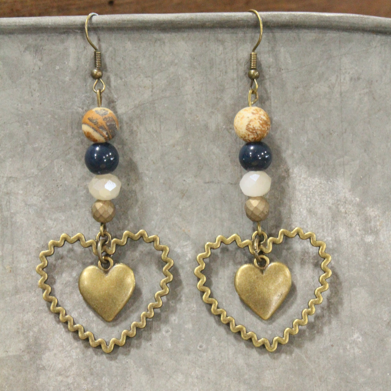 Dazzling Blue Heart Dangle Earrings