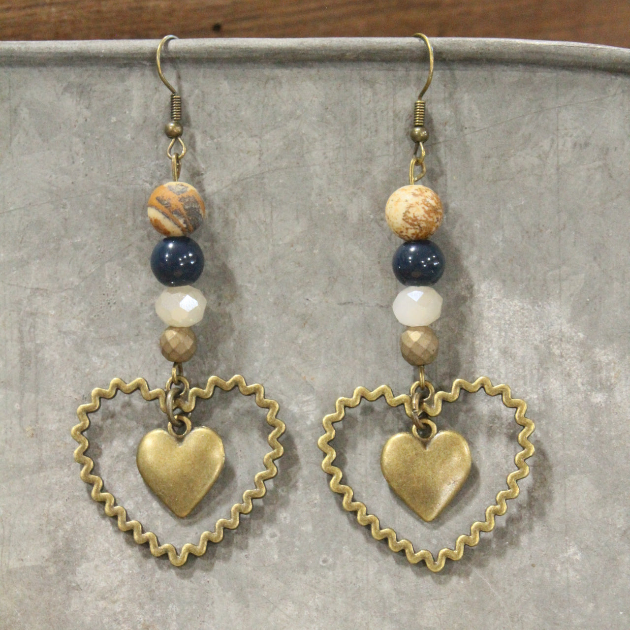 Dazzling Blue Heart Dangle Earrings