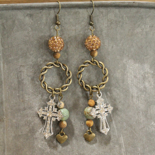 Faith, Hope, & Love Dangle Drop Earrings