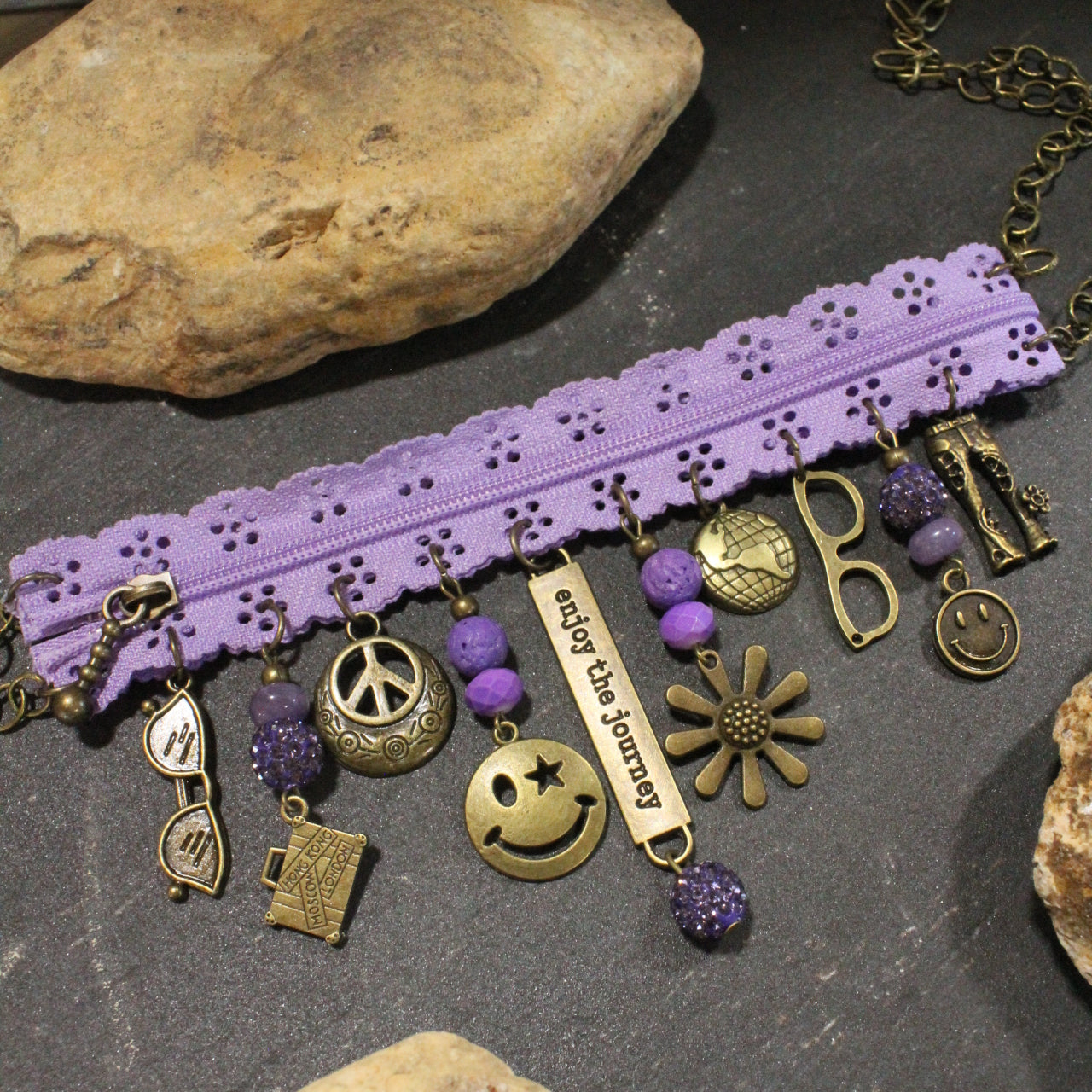 All Choked Up Lavender Enjoy The Journey Necklace