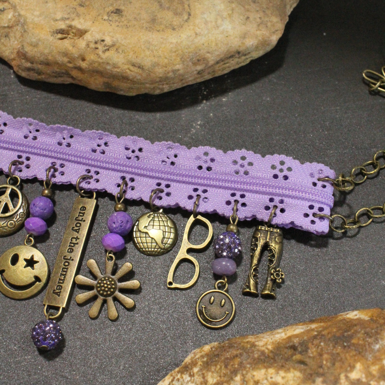 All Choked Up Lavender Enjoy The Journey Necklace