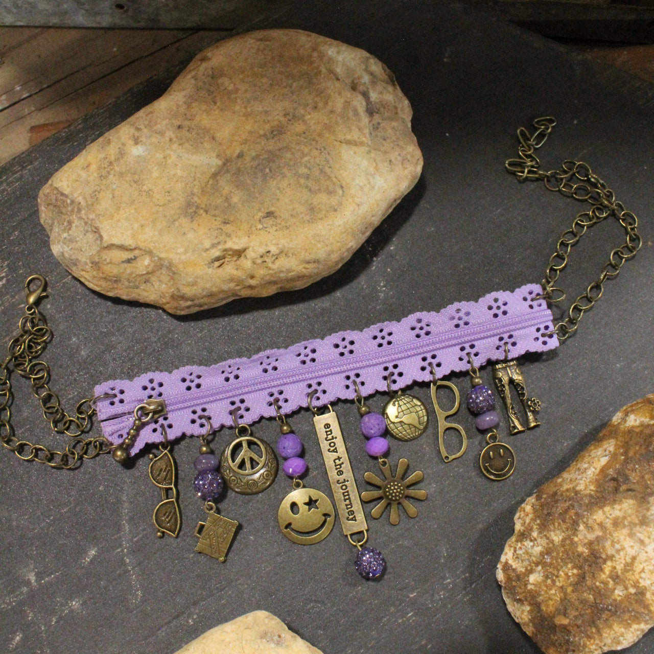 All Choked Up Lavender Enjoy The Journey Necklace