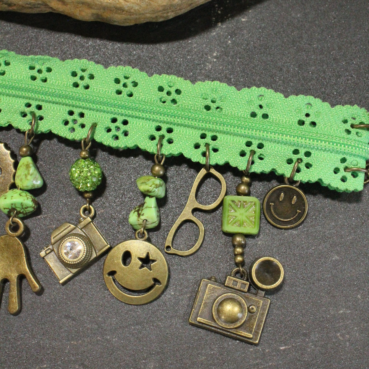 All Choked Up Green Hippy Chic Necklace