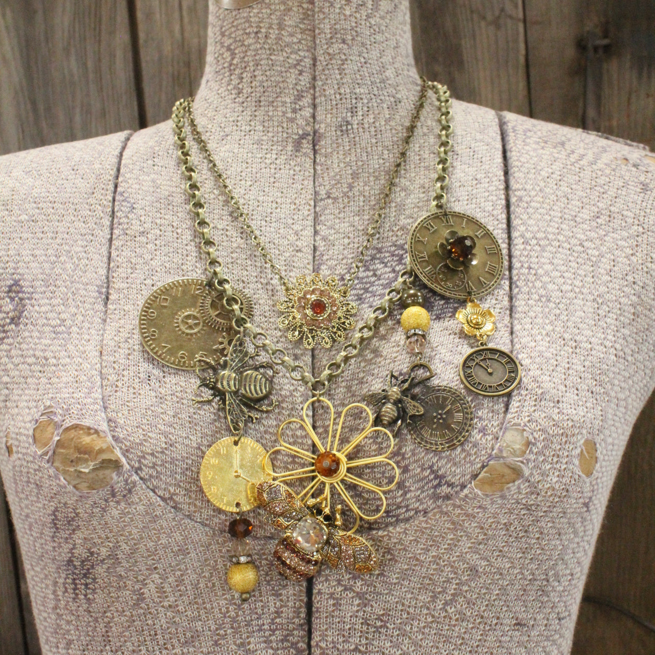 Time To Gather Some Honey Charm’d Necklace