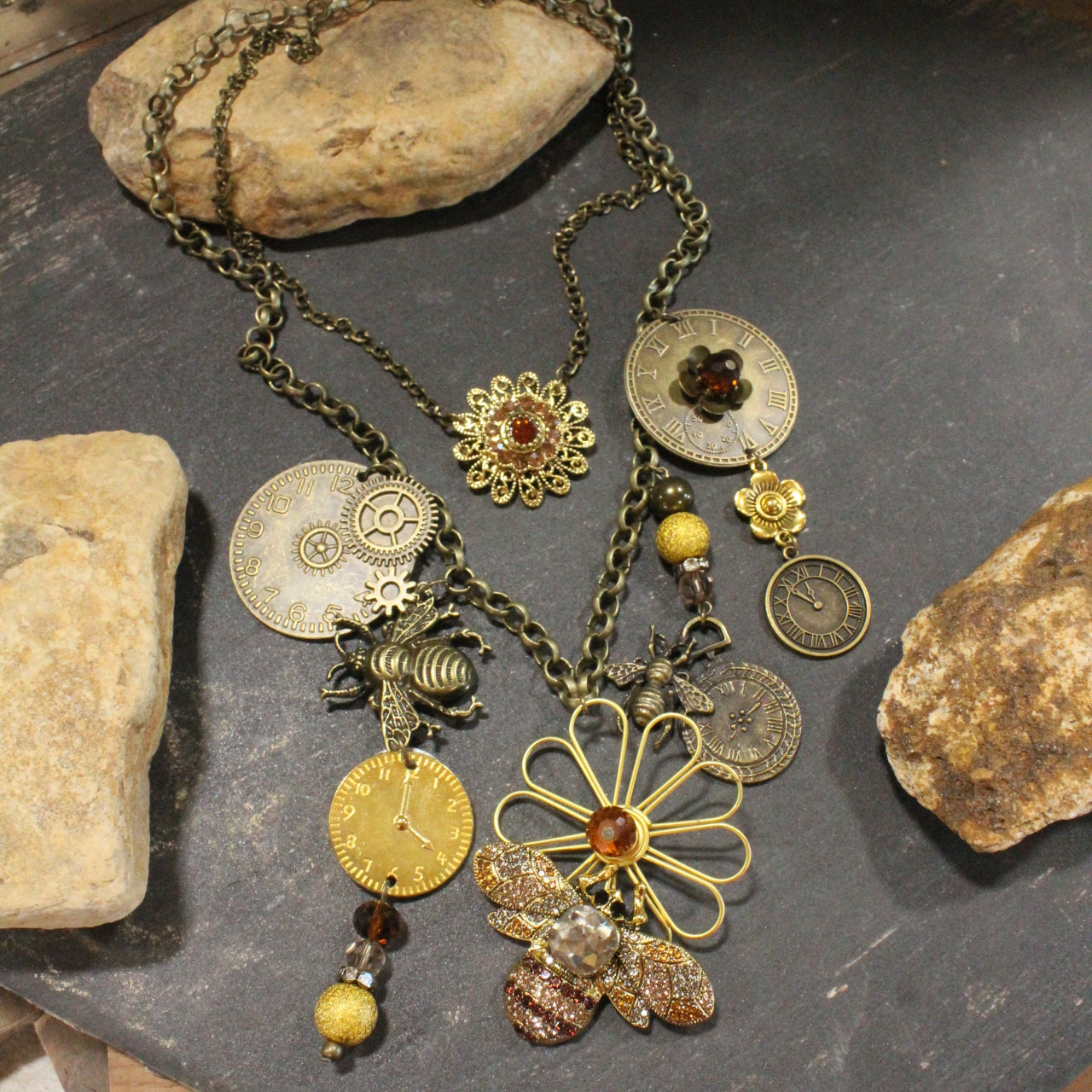 Time To Gather Some Honey Charm’d Necklace